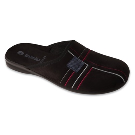 Ciabatte da uomo Inblu con fantasia geometrica 155M026 nero 1