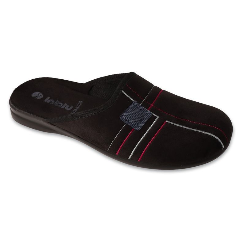 Ciabatte da uomo Inblu con fantasia geometrica 155M026 nero 1