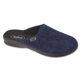 Ciabatte da uomo in pu Befado 548M029 velluto a coste blu navy 2