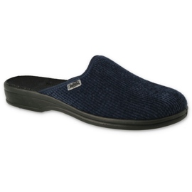 Ciabatte da uomo in pu Befado 089M421 velluto a coste blu navy 1