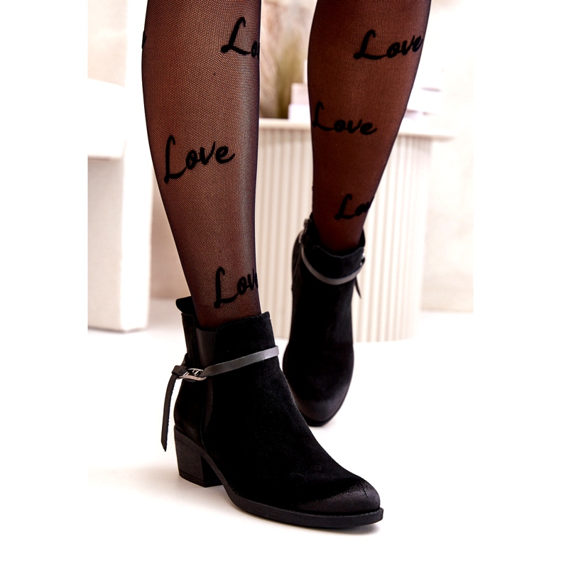 Zazoo 60478 Suede con tacchi alti isolati con cerniera nera nero 2