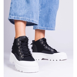Inna Sneakers nere con plateau alto Grotta nero 1