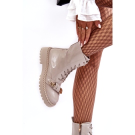 S.Barski Stivali arrossi da donna con decorazione D&amp;A MR870-67 Beige leggero 1