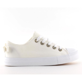 Sneakers da donna bianche con fiocco 8935 White bianco 1