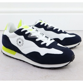 Scarpe sportive in pelle maschile sneaker bianche e blu navy big star RR174408 bianco 1