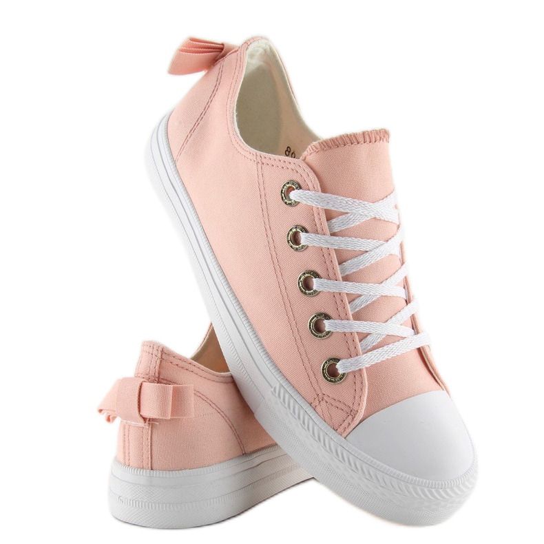 Sneakers da donna con fiocco rosa 8935 Rosa 2