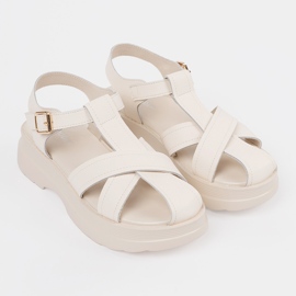 Goodin Sandali beige leggeri su una suola spessa 1