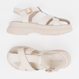 Goodin Sandali beige leggeri su una suola spessa 2