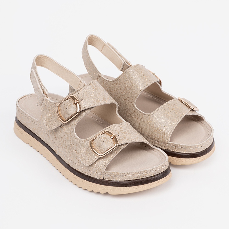 Goodin Sandali beige con elementi dorati 1