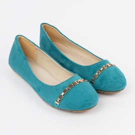 Ballerina femminile piatta turchese blu 1