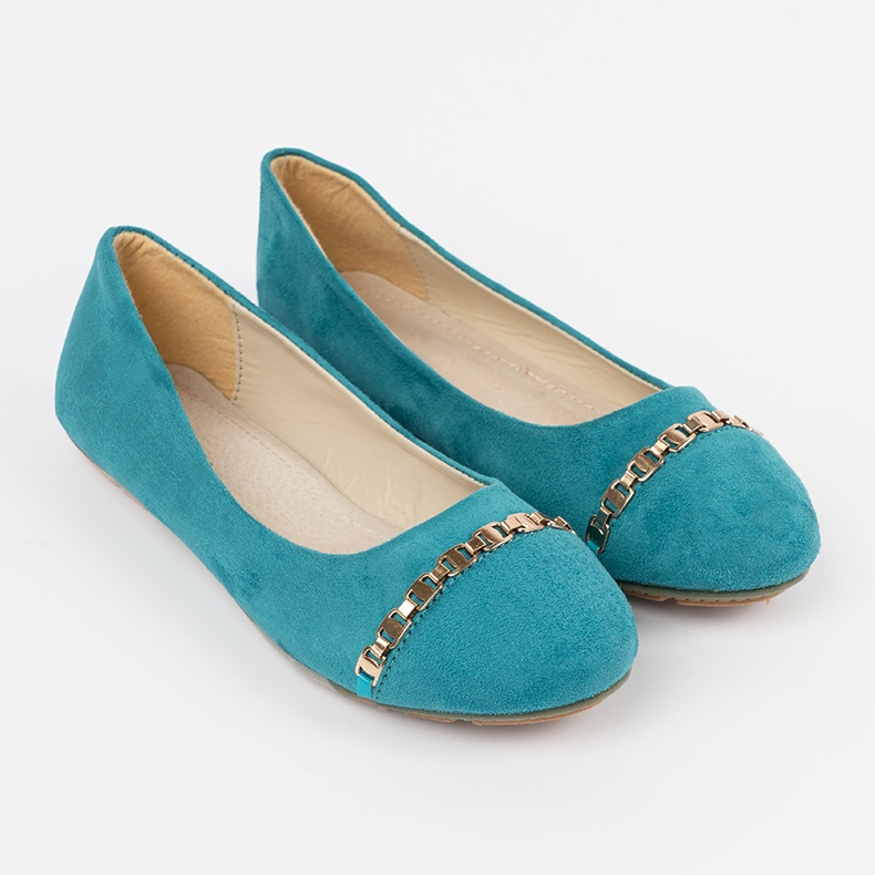 Ballerina femminile piatta turchese blu 1