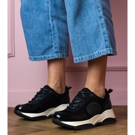 Sneakers sportive da donna nere nero 1