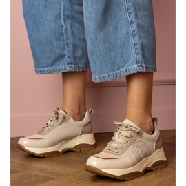 Sneakers sportive da donna beige 1