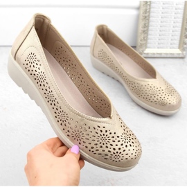 Scarpe con zeppa traforate Potocki W WOL238 oro d'oro 2