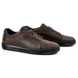 Polbut Scarpe da uomo in pelle 2109 marrone 2