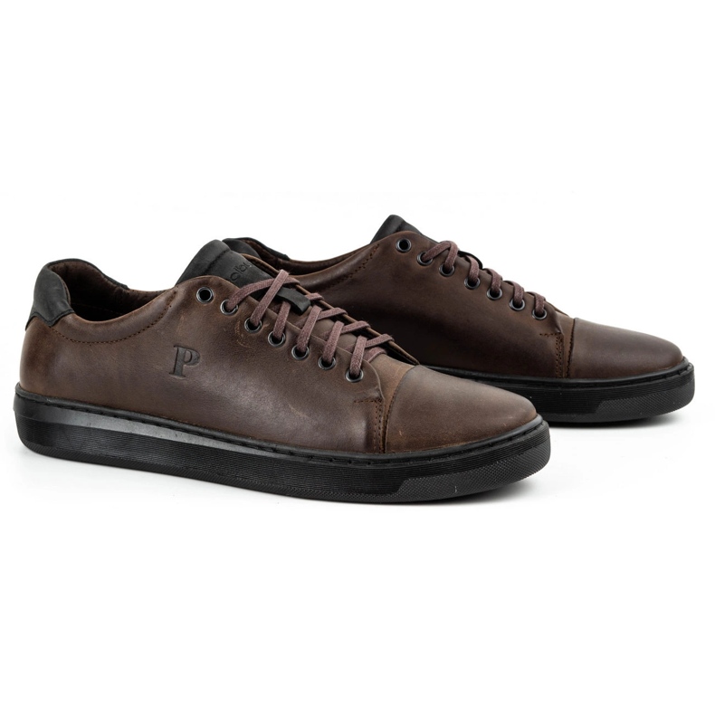 Polbut Scarpe da uomo in pelle 2109 marrone 2