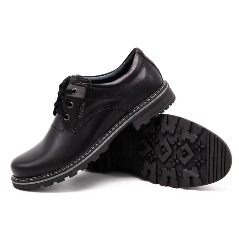 Kampol Scarpe da uomo in pelle 32/15 Nero 3