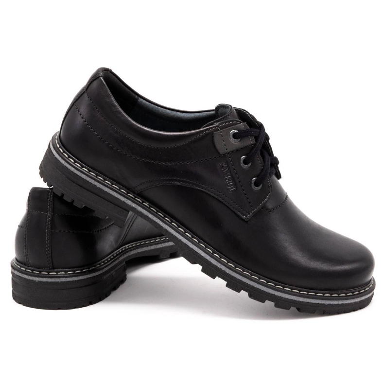 Kampol Scarpe da uomo in pelle 32/15 Nero 4
