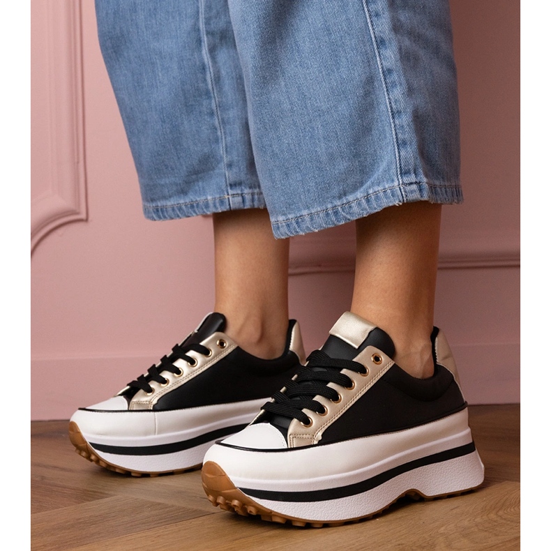 Sneaker nere sneaker su platfotm nero 1