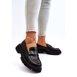 Vinceza Mocassine femminili con una striscia di inserto in pelle nera nero 3