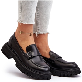 Vinceza Mocassine femminili con una striscia di inserto in pelle nera nero 6