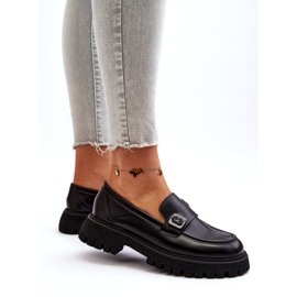 Vinceza Mocassine femminili con una striscia di inserto in pelle nera nero 5
