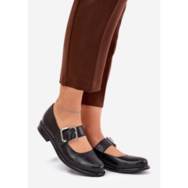 Scarpe in pelle da donna con Laura Messi 2980 Black Flamp nero 1