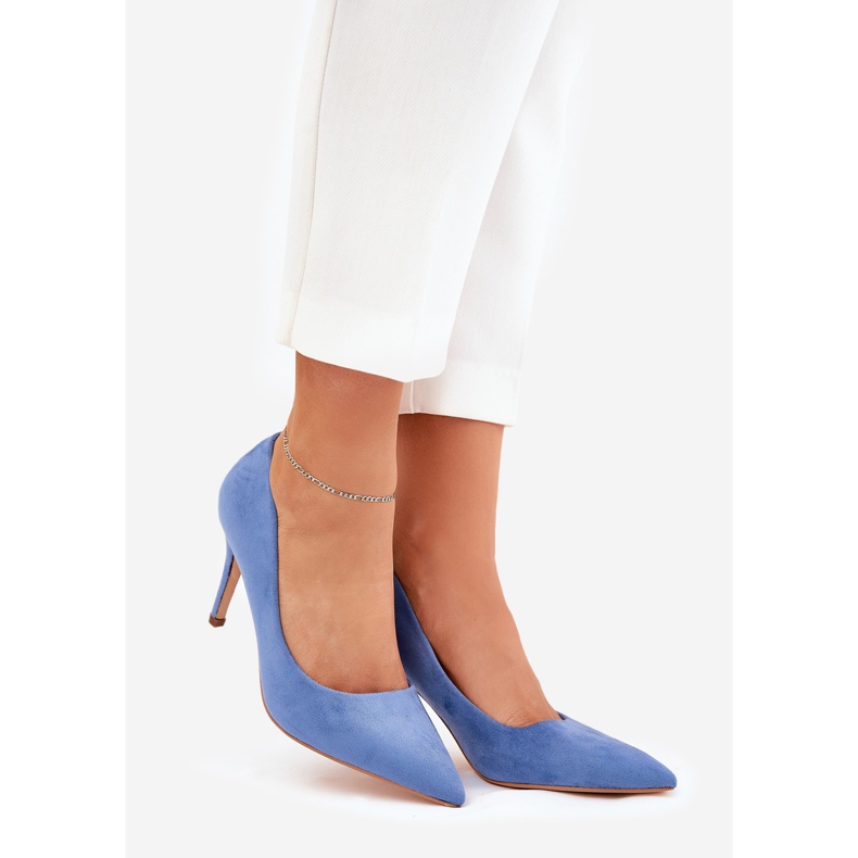 Tacchi blu eco in pelle scamosciata 1