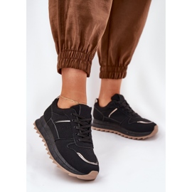 Scarpe sportive femminili sulla piattaforma nera nero 2