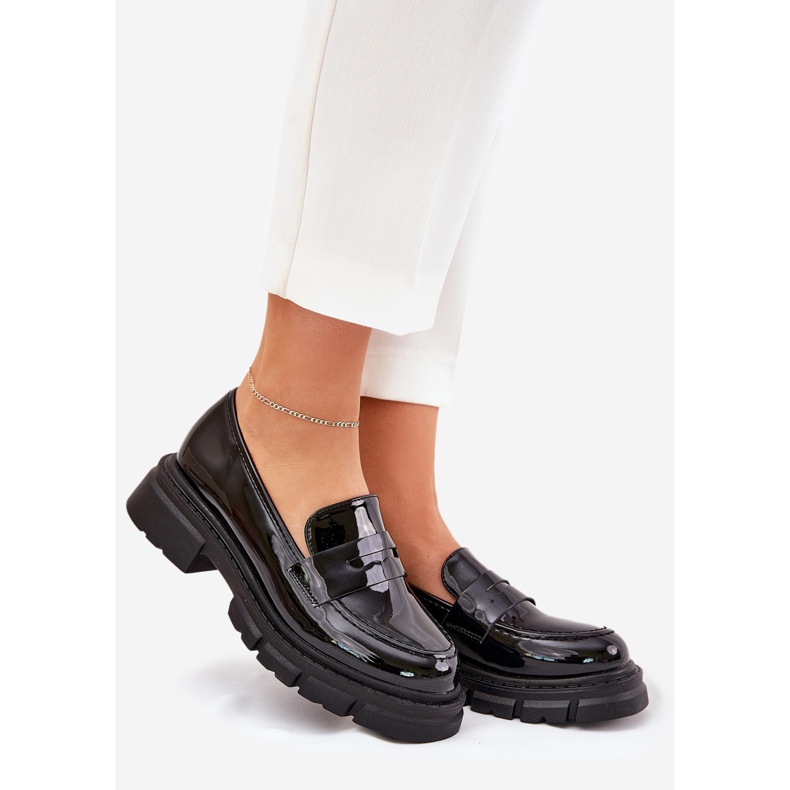 Mocassini da Donna in Vernice Nera nero 1