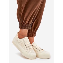 Big Star RR274746 Sneaker in pizzo femminile beige 1