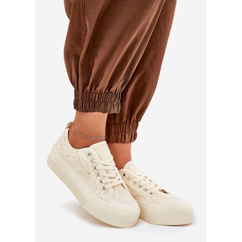 Big Star RR274746 Sneaker in pizzo femminile beige 1