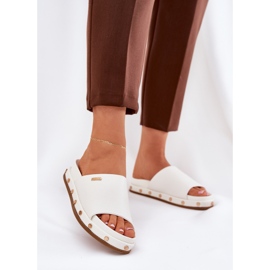 Flip da donna Flip sulla piattaforma con Big Star RR274216 White Studs bianco 2