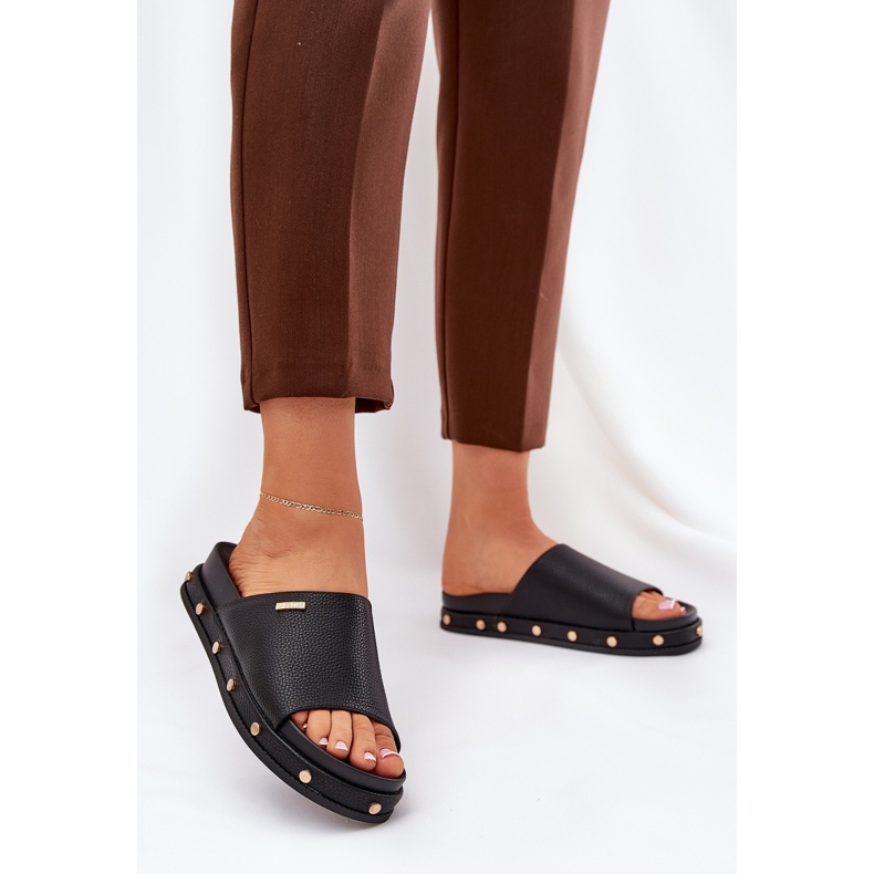 Flip da donna Flip sulla piattaforma con Big Star RR274214 Black Studs nero 2
