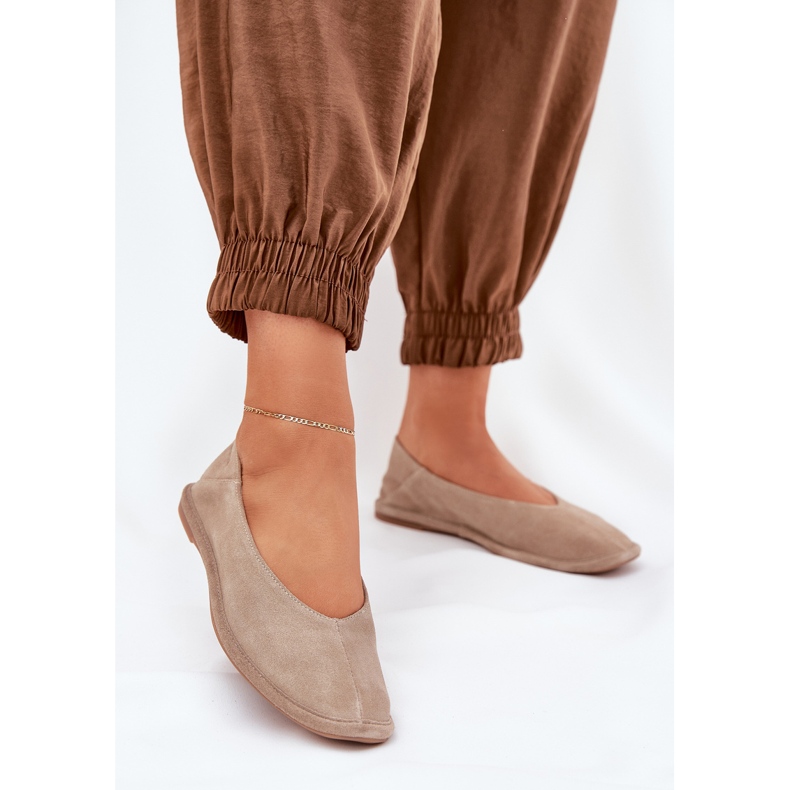 Women's Suede Ballerinas Big Star RR274082 Beige 2