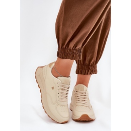 Scarpe sportive femminili leggere Big Star RR274630 Hi-Polish Beige Sistema 2