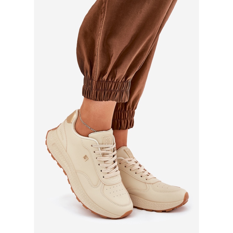 Scarpe sportive femminili leggere Big Star RR274630 Hi-Polish Beige Sistema 1
