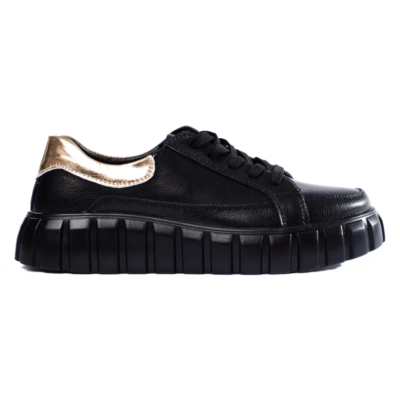 Sneakers con plateau da donna nero 1