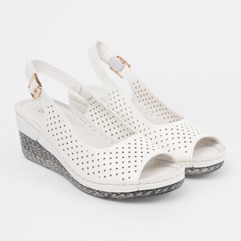 Goodin Sandali a cuneo bianco openwork bianca 1