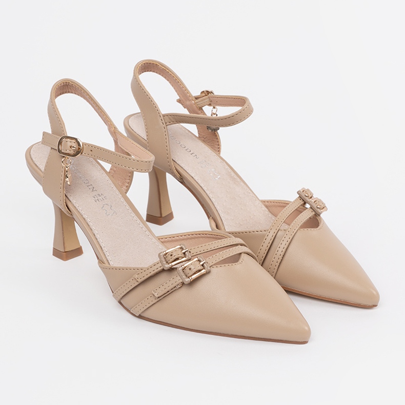 Goodin Décolleté beige con tacco aperto 1
