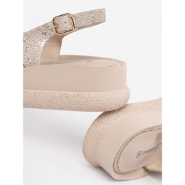 Goodin Sandali piatti con decorazione taupe beige 1
