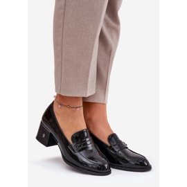 Scarpe in pelle dipinta con Vinceza 18105 tacchi alti neri nero 1