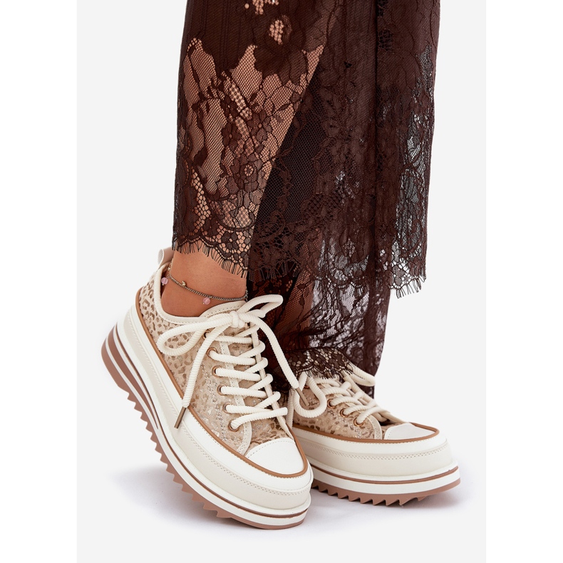 S.Barski Sneaker femminili su un'enorme piattaforma S. Barski BF51-101 beige 1