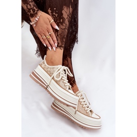 S.Barski Sneaker femminili su un'enorme piattaforma S. Barski BF51-101 beige 2