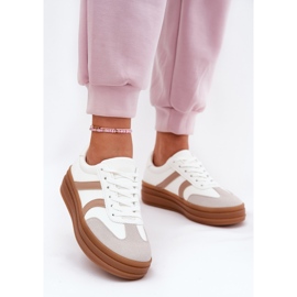 Evento Sneakers con plateau da donna, colore bianco 2