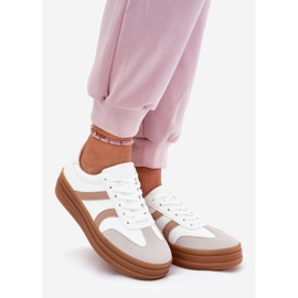 Evento Sneakers con plateau da donna, colore bianco bianca 1