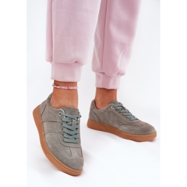 Evento Sneakers in pelle scamosciata palina verde femminile 2
