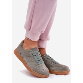 Evento Sneakers in pelle scamosciata palina verde femminile 1