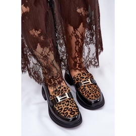 Cuoio Varnished Moccasins Leopard Vinceza 66790 Nero 2