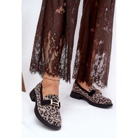 Suede Moccasins femminile Vinceza 66792 Stampa leopardo grigio 2